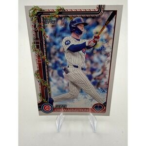 2025 Topps Holiday Pete Crow-Armstrong H41 Chicago Cubs Rookie Baseball Card